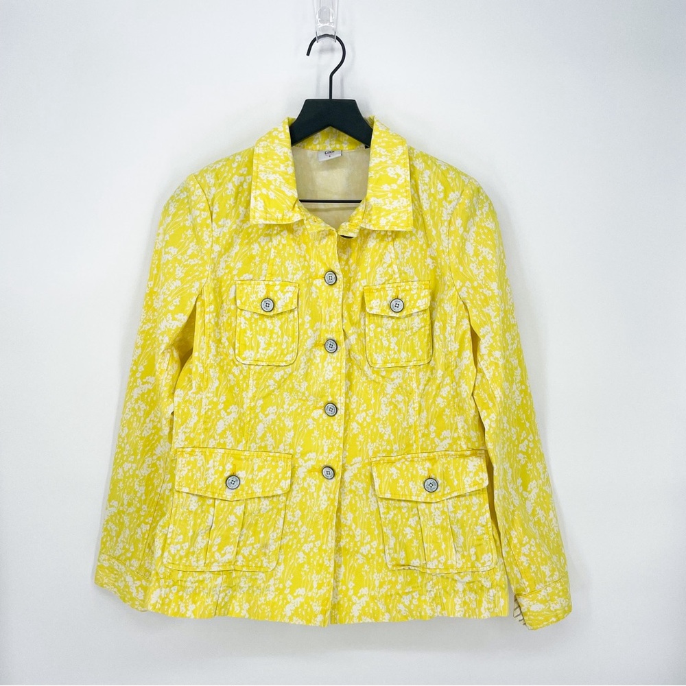 ☀️ 3/$25 Cabi 5160 Field of Daisies Field Utility Jacket Yellow/White Small